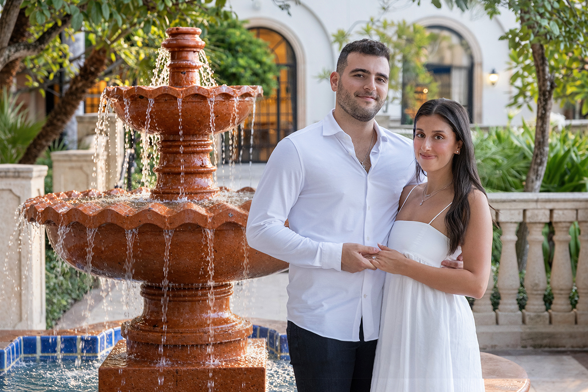 lorida marriage proposal photographer portrait of Brandon and Sydnie at The Boca Raton Yacht Club