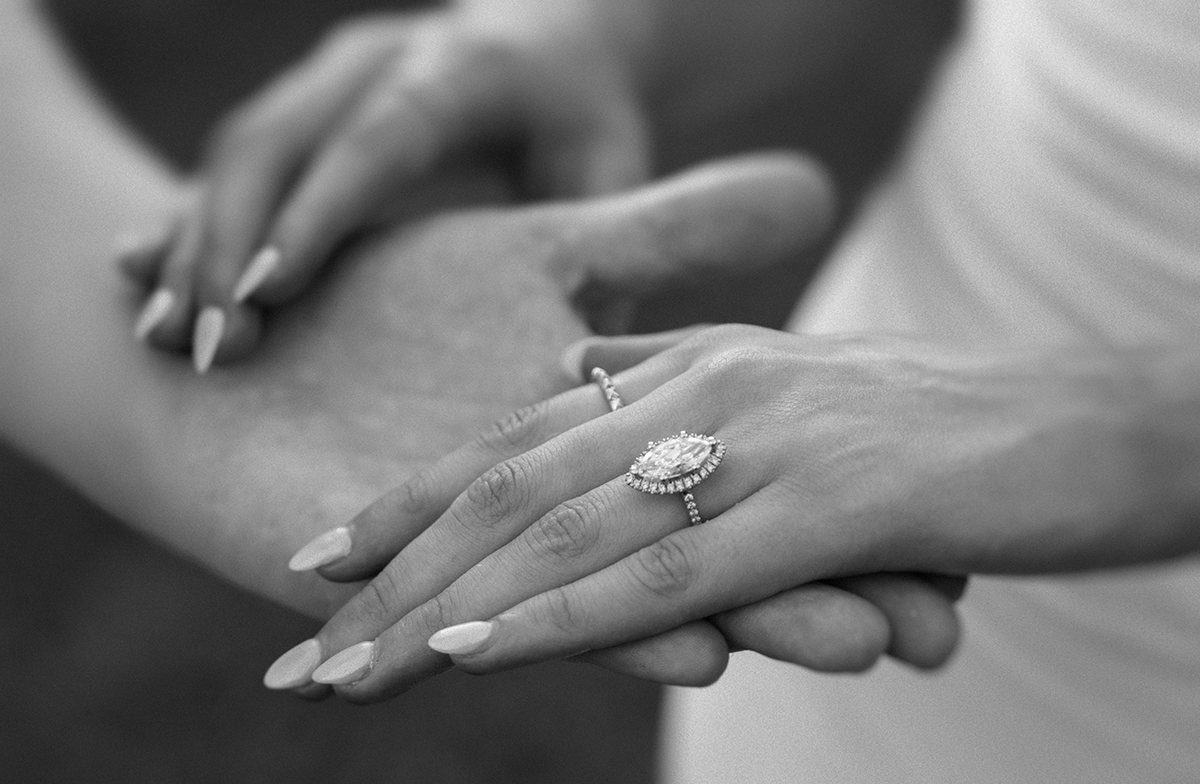 Josh and Rachael’s engagement ring photographed after their Boca Raton beach proposal